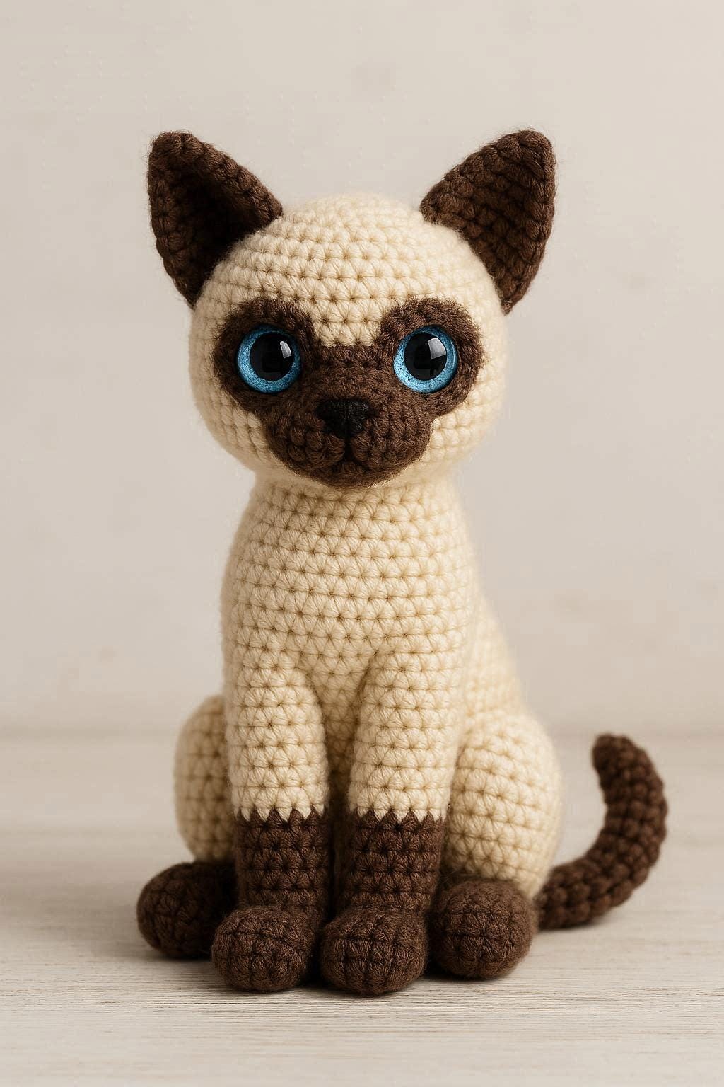 Siamese Cat Crochet Double Version Pattern PDF – Realistic Amigurumi Cat Tutorial – Sitting & Standing Versions – 20 cm – ITA/ENG