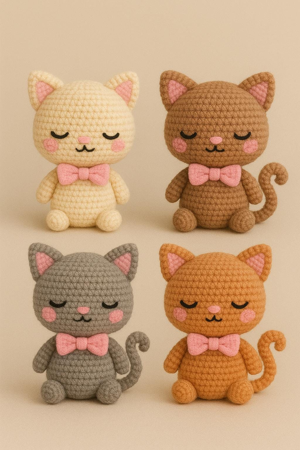 Amigurumi Cat Crochet Pattern PDF – Cute Kawaii Kitten Plush Tutorial, DIY Stuffed Animal Toy, Instant Download