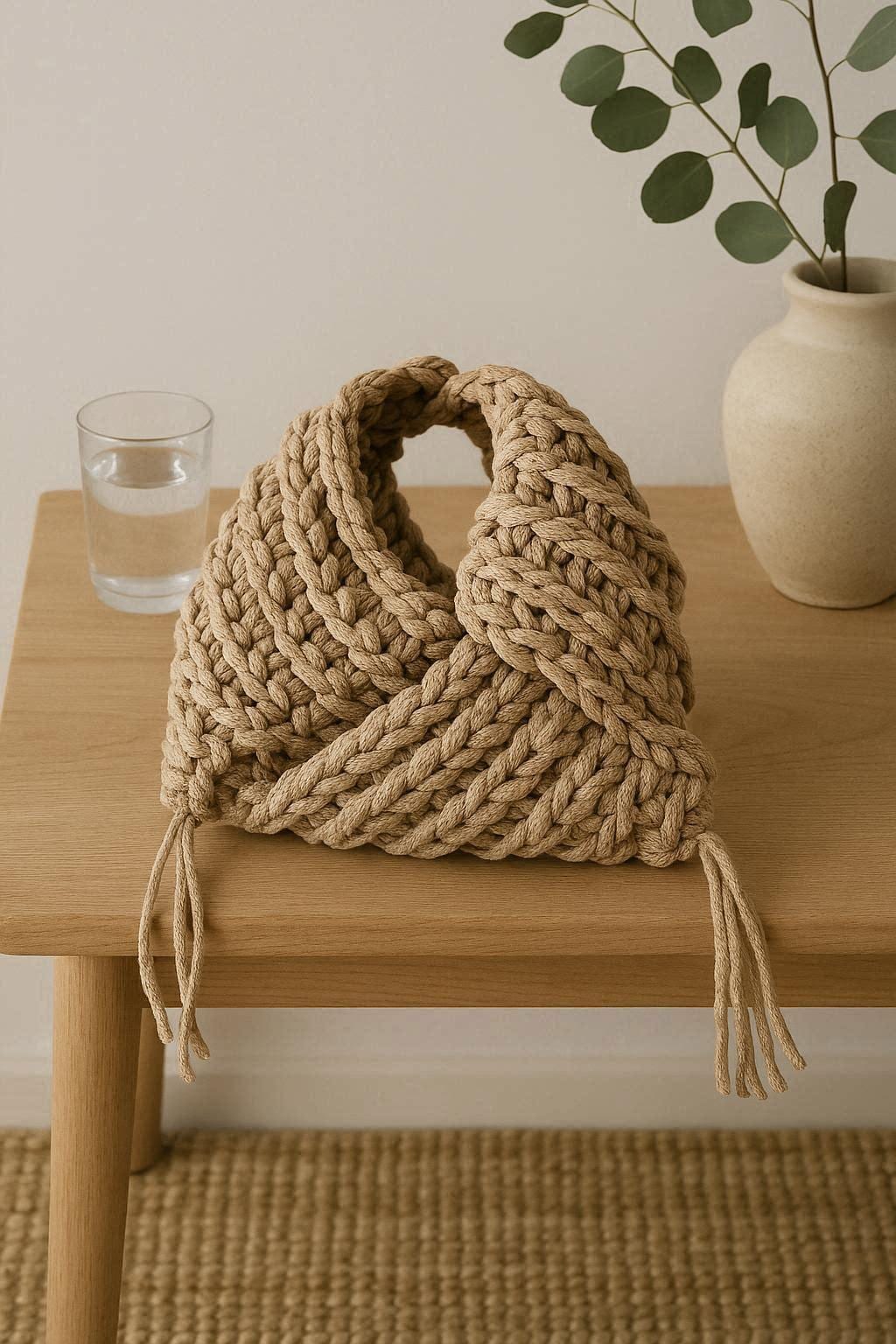 Triangle Crochet Bag – Minimal Tote Bag Pattern | Modern Crochet Bag