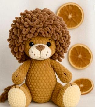 Lion Amigurumi Crochet Pattern With Photo step by step– Cute Safari Lion Plush PDF – Easy Animal Toy Tutorial – Kawaii Jungle Crochet