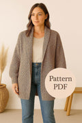 Oversized Crochet Cardigan Pattern PDF | Beginner Friendly Sweater | Easy Rectangle Cardigan | Sizes S–3XL