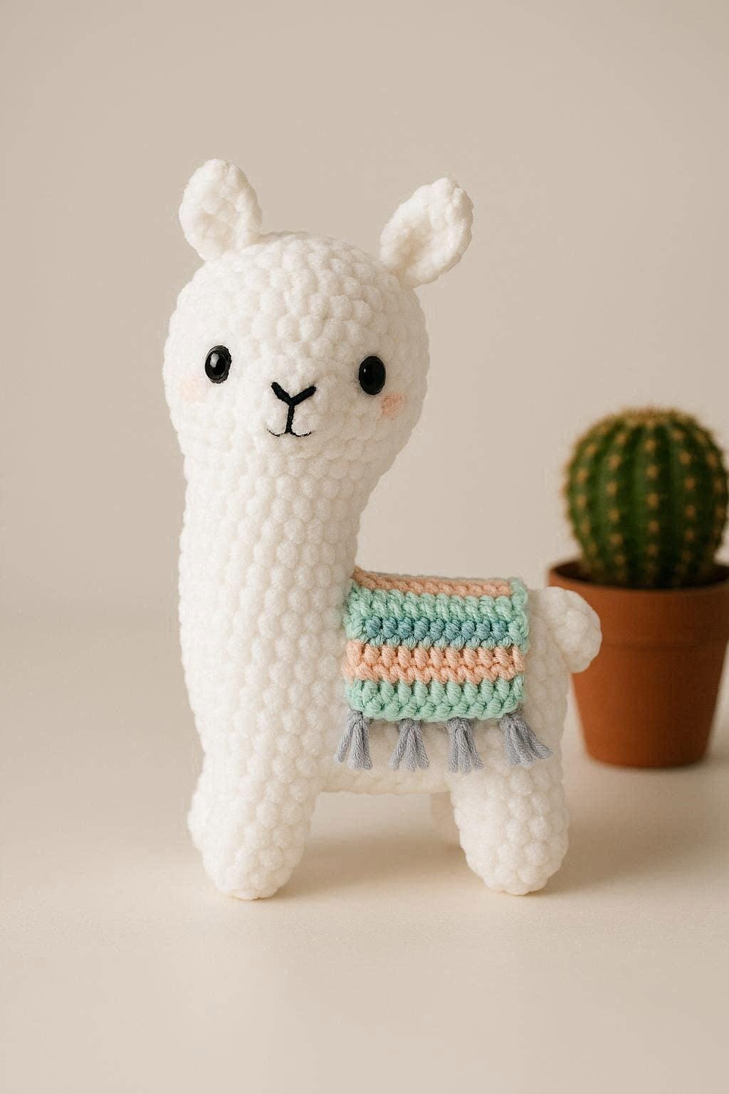 Cute Llama Amigurumi Pattern with Saddle – PDF Crochet Toy Tutorial wiht photos step by step  – Alpaca Plush DIY