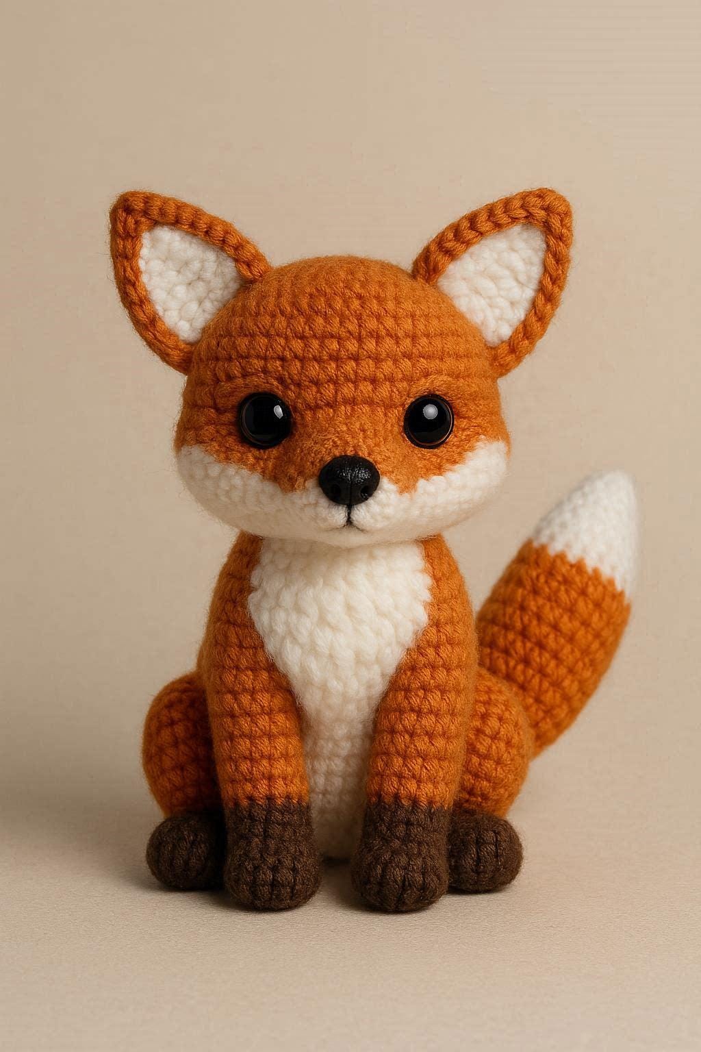 Amigurumi Fox Crochet Pattern PDF | Schema Uncinetto Volpe Amigurumi PDF – Realistic Sitting Toy, DIY Plush Animal, Instant Download