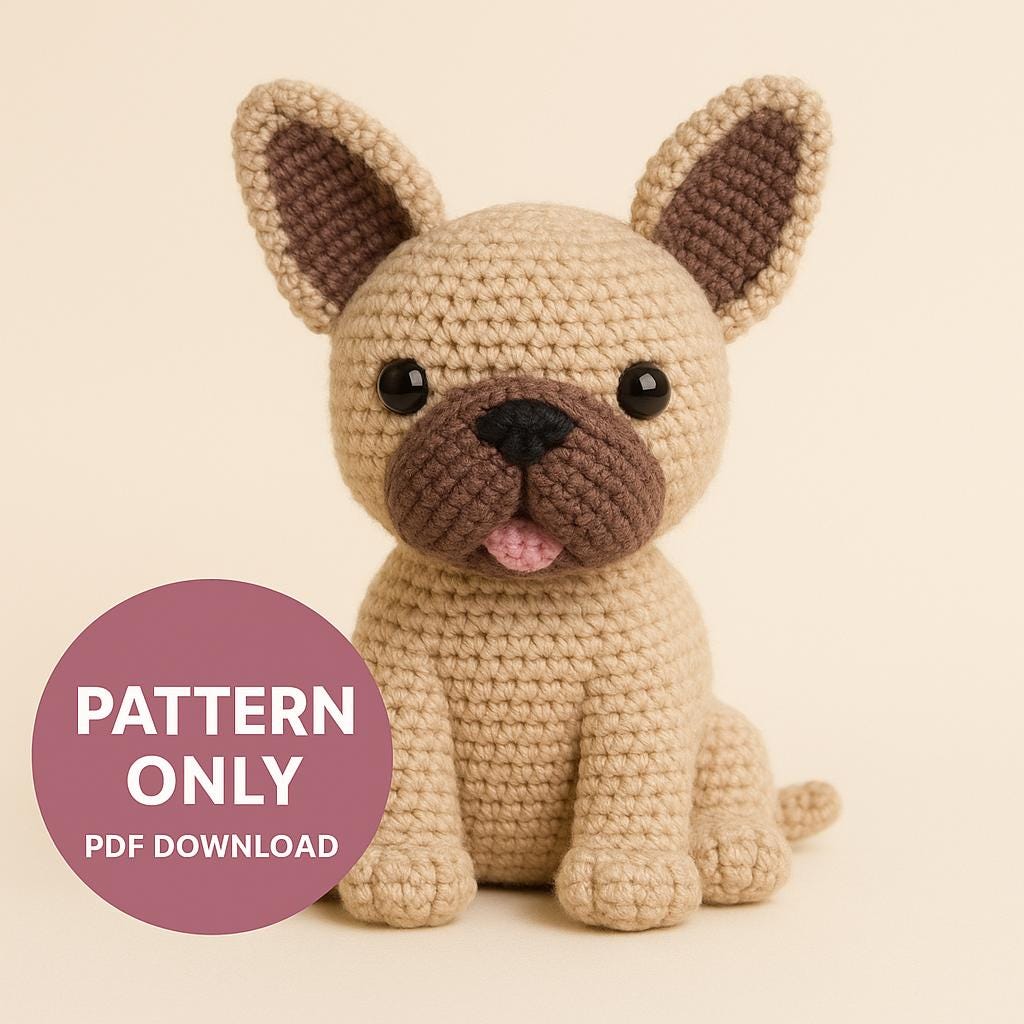 French Bulldog Amigurumi Crochet Pattern PDF – Schema Uncinetto Bulldog Francese Amigurumi Facile per Principianti