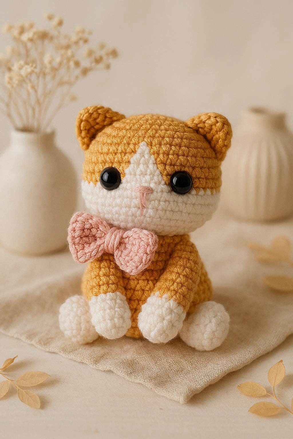 Kitten Amigurumi Crochet Pattern – Cute Kawaii Cat PDF Tutorial | Easy Crochet Toy Pattern | Stuffed Animal DIY | Instant Download
