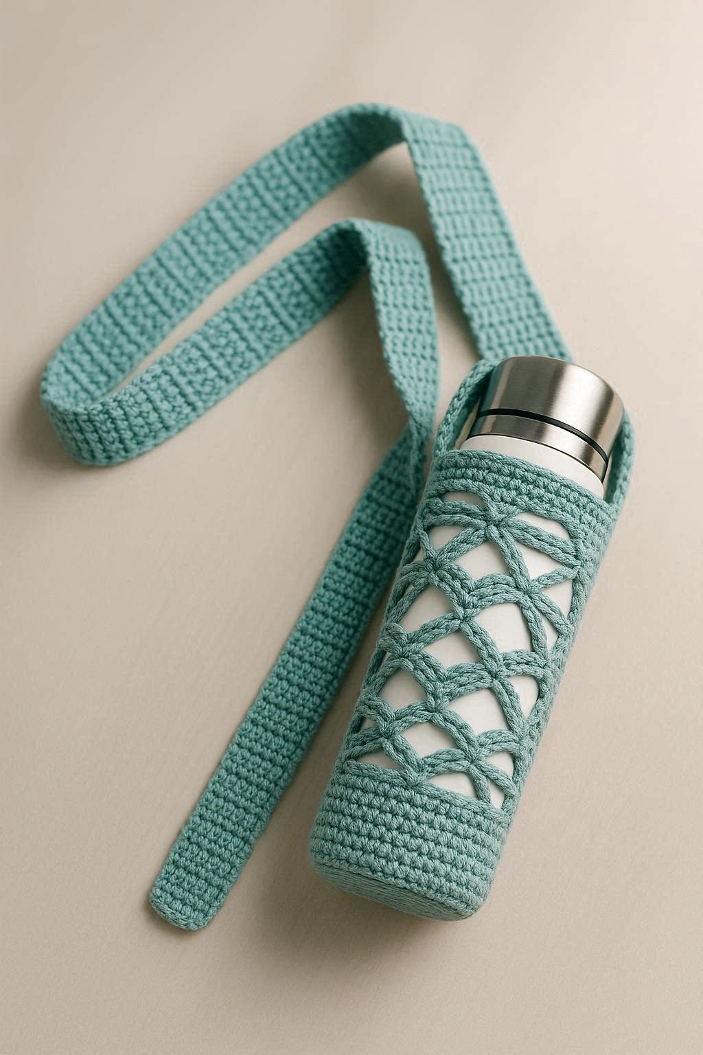Bergen Bottle Cozy Crochet Pattern | Water Bottle Holder PDF | Reusable Cover | Easy