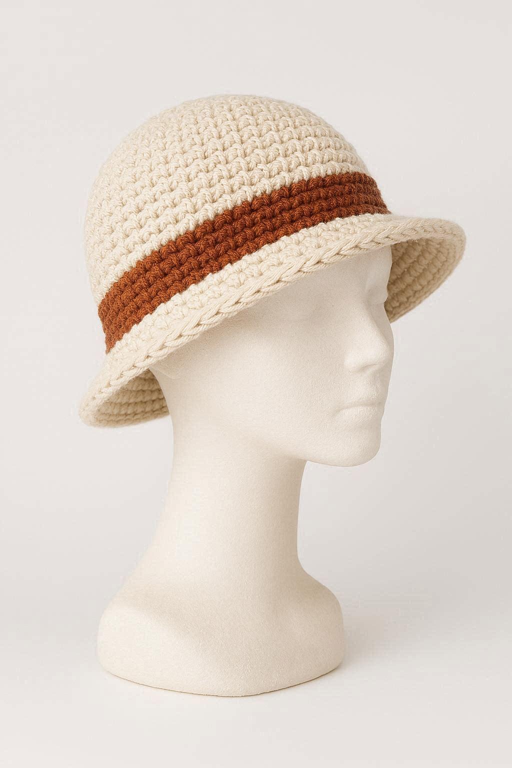 Elegant Crochet Bucket Hat Pattern PDF – Classic Cloche Hat – Vintage Inspired Women Hat – Minimal Chic Style – Instant Download