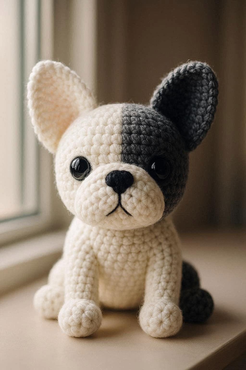 French Bulldog Amigurumi Crochet Pattern With Photo Step by Step PDF