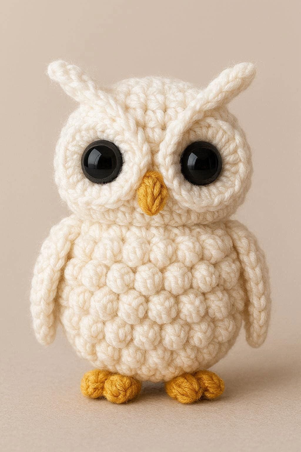 Owl white Amigurumi Realistic Crochet Pattern | Detailed Owl Plush PDF Tutorial with photo step by step | DIY Crochet Animal Schema Gufo