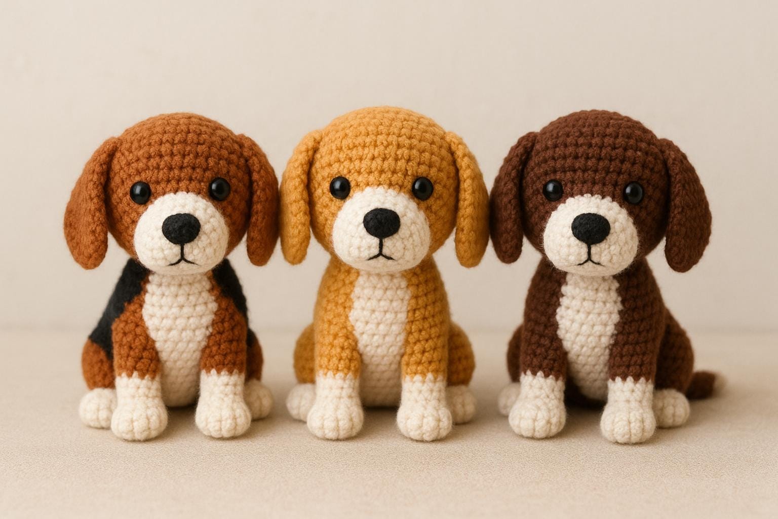 Beagle Dog Amigurumi Crochet Pattern – Step by Step Photo Tutorial