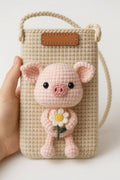 Phone Bag Pattern | Pig Phone Pouch | Cute Animal Crochet Bag | Crossbody Phone Holder | Step by Step PDF