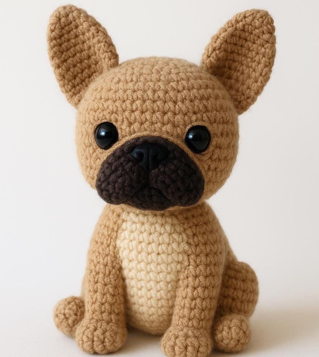 French Bulldog Amigurumi Crochet Pattern PDF – Schema Uncinetto Bulldog Francese Amigurumi Facile per Principianti