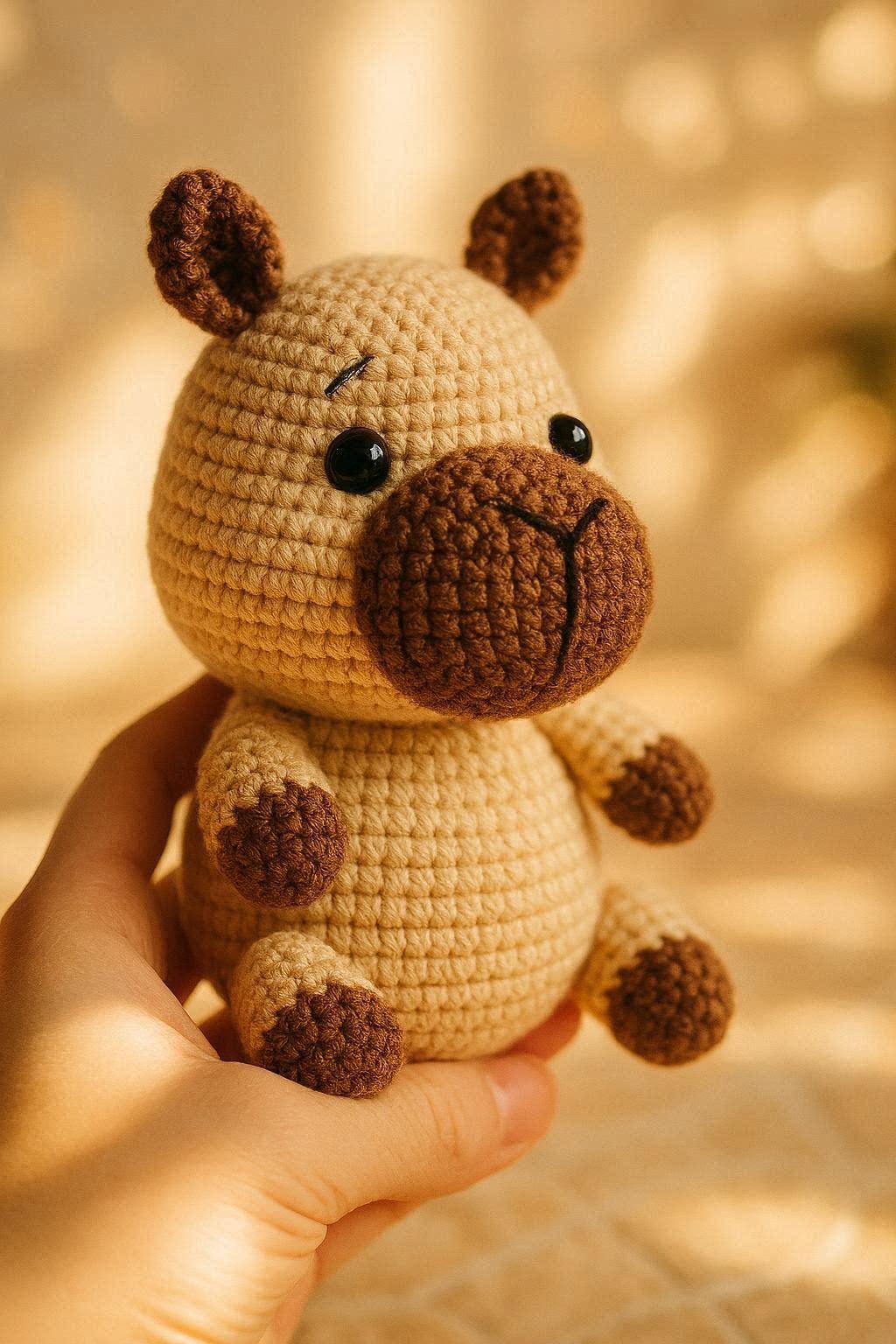 Cute Capybara Amigurumi Crochet Pattern – DIY Soft Toy, Easy Step-by-Step PDF Tutorial With Photos