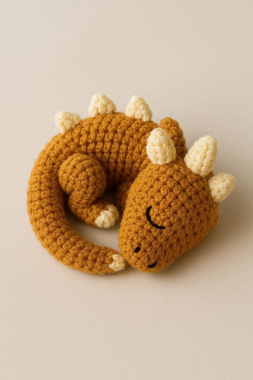 Sleeping Baby Dragon Amigurumi Pattern – Cute Kawaii Crochet Tutorial with Step-by-Step Photos, DIY Plush Toy
