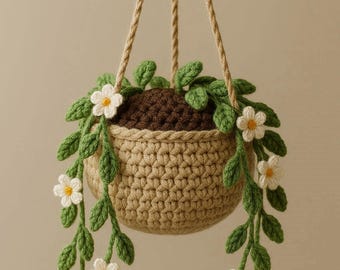 Hanging Crochet Plant Pot Pattern | DIY Amigurumi Decor (PDF Pattern)