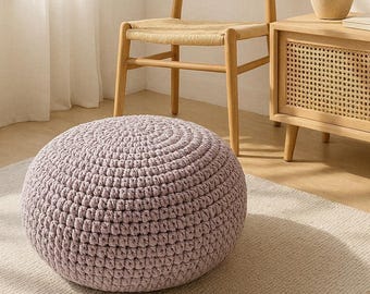 Minimal Crochet Pouf Pattern -- Cozy Home Decor -- DIY Crochet Round