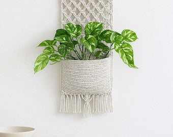 Crochet Pocket Wall Hanging Pattern | Boho Decor | Crochet Organizer | Modern Home PDF