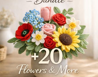 Crochet Flower Pattern Bundle | 20+ Home Decor Designs (PDF Pattern)