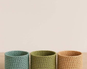 Nesting Basket Pattern -- Set of 3 Storage Baskets -- Large Crochet Basket -- Home Organizer -- PDF